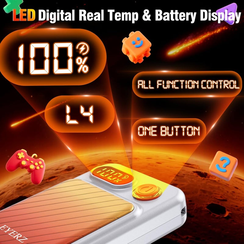 EYERZ Electric Hand Warmers Rechargeable 2 Pack, Magnetic AI Hand Warmers with LED Display & 4 Levels, Portable Pocket Heater, Gifts for Christmas, Camping, Golf, Raynauds, Hunting, Women & Men - Image 2